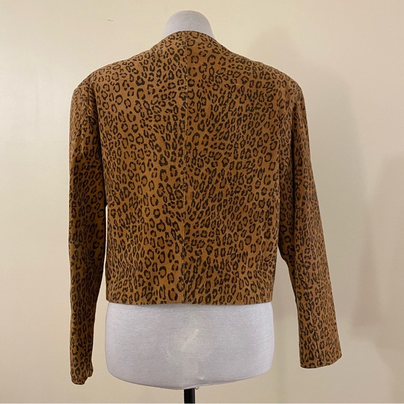 vintage wildcats genuine suede leopard print jacket - Picture 5 of 16